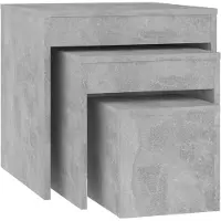 vidaXL Tables gigognes 3 pcs Gris béton Aggloméré