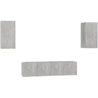 vidaXL Ensemble d'armoires TV 4 pièces gris béton Bois composite
