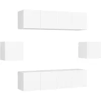 vidaXL Ensemble de 6 meubles TV blanc en bois composite
