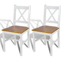 vidaXL Chaises de salle à manger 2 pcs. Blanc pin