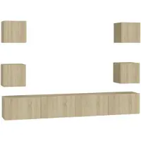 vidaXL Ensemble d'armoires TV 6 pièces en bois composite chêne Sonoma