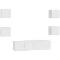 vidaXL Ensemble de 6 meubles TV blanc en bois composite