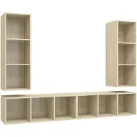 vidaXL Jeu d'étagères "Affinghausen" en panneau de particules en chêne Sonoma. Dimensions (L/H/P) 37x107x37 cm