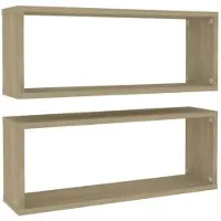 vidaXL Étagères murales cube 2 pcs Chêne sonoma Bois d’ingénierie