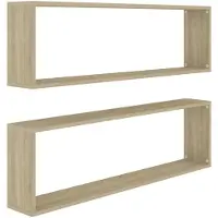 vidaXL Étagères cube murales 2 pcs chêne sonoma bois d'ingénierie