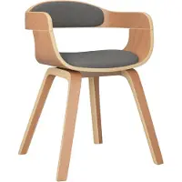 vidaXL Chaise à manger Gris clair Bois courbé et tissu