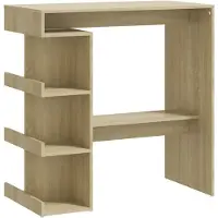 vidaXL Table de bar avec étagère Chêne Sonoma 100x50x101,5 cm Bois composite