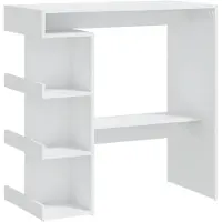 vidaXL Table de bar avec étagère Blanc 100x50x101,5 cm Bois composite