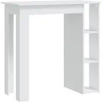 vidaXL Bartisch mit Regal Weiß 102x50x103,5 cm Holzwerkstoff