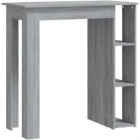 vidaXL Table de bar avec étagère Gris Sonoma 102x50x103,5 cm Bois composite