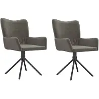 vidaXL Chaise de salle à manger 2 pcs. Pivotant Gris foncé Velours