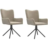 vidaXL Chaise de salle à manger 2 pcs. Pivotantes Gris clair Velours