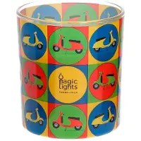 Magic Lights Bougie en verre style pop art motif moto