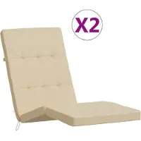 vidaXL Coussins De Chaise Longue Lot De 2 Beige Tissu Oxford