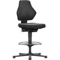 BIMOS Siège de travail Air Flow Patins + repose-pieds Tissu Supertec noir 570-850 mm