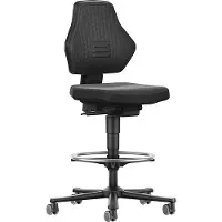 BIMOS Siège de travail Air Flow Roulettes + repose-pieds Tissu Supertec noir 610-890 mm