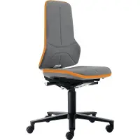 BIMOS Chaise d’atelier pivotante Neon rouleaux tissu Supertec gris orange 450-620 mm (45 - 62 cm)