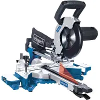 Scheppach Scie à onglets HM90MP | pour bois, alu, acier, plastique, cuivre | hauteur de coupe : 65mm / longueur : 340mm | 1700W avec 2 vitesses | Ø216mm