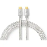 Nedis Câble USB | USB 2.0 | USB-C mâle | USB-C mâle | 480 Mbps | Plaqué or | 3.00 m | rond | Tressé / Nylon | Aluminium | Emballage avec fenêtre NE550667760