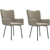 vidaXL Chaise de salle à manger 2 pcs. Gris clair velours