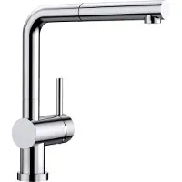 BLANCO Linus S-F - Mélangeur d'évier avec bec extractible, rabattable sous le hublot, chrome 514276