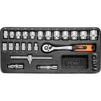 Neo Tools Clé à douille 3/8", jeu de 22 pièces, insert