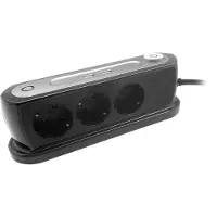 ORNO Prise 3x2P+Z avec interrupteur, chargeur 2xUSB 2,4A, parasurtenseur TYPE 3, câble H05VV-F 3x1,5, longueur 1,4 m, noir.