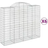 vidaXL Gabions avec arc surélevé 6 pcs. 200x50x160/180cm Fer galvanisé