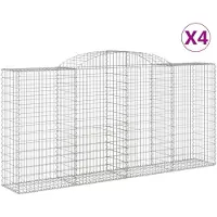 vidaXL Gabions avec arc surélevé 4 pcs. 300x50x140/160cm Fer galvanisé