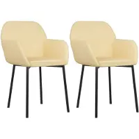 vidaXL Chaise de salle à manger 2 pcs. Velours crème