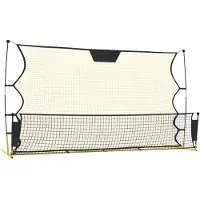 vidaXL Football Rebounder Noir et Jaune 183x85x120 cm Polyester