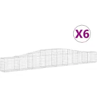 vidaXL Gabions avec arc surélevé 6 pcs. 400x30x40/60 cm Fer galvanisé