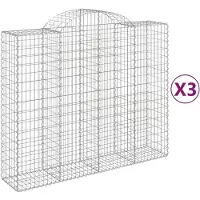 vidaXL Gabions 3 pcs voûtés 200x50x160/180 cm en fer