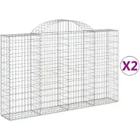 vidaXL Gabions avec arc surélevé 2 pcs. 200x30x120/140cm Fer galvanisé
