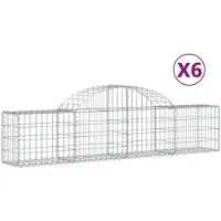 vidaXL Gabions avec arc surélevé 6 pcs. 200x30x40/60 cm Fer galvanisé