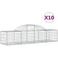vidaXL Gabions avec arc surélevé 10 pcs. 200x50x40/60 cm Fer galvanisé