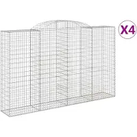 vidaXL Gabions 4 pcs voûtés 300x50x180/200 cm en fer