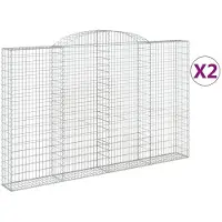 vidaXL Gabions avec arc surélevé 2 pcs. 300x30x180/200cm Fer galvanisé