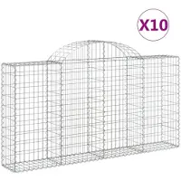 vidaXL Gabions 10 pcs voûtés 200x30x100/120 cm en fer