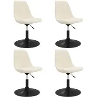 vidaXL Chaise de salle à manger 4 pcs. Pivotantes Crème Velours