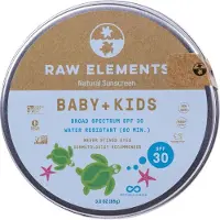 Raw Elements lments crus bb et enfants spf 30 bio cran solaire tain non-nano zinc rcif-safe cruaut sans gluten et noix sans cran solaire 3,0 oz