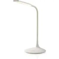 Nedis lampe de bureau LED - intensité lumineuse variable - 250 lm - rechargeable - fonction tactile - blanc