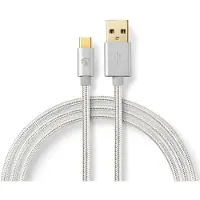 Nedis CCTB60600AL10, 1 m, USB A, USB C, USB 2.0, 0,48 Gbit/s, Aluminium