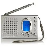 Nedis Radio mondiale | Conception portable | AM / FM / SW | Adaptateur alimentaire / électricité de batterie | Numérique | 1,5 W | Prise casque | Réveil | Minuterie de sommeil | Gris