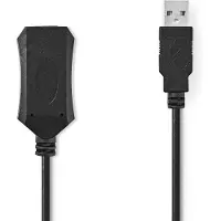 Nedis Câble USB actif | USB 1.1 / USB 2.0 | USB-A mâle | USB-A femelle | 480 Mbps | 20.0 m | rond | Nickelé | PVC | Cuivre | Sac plastique NE550676812