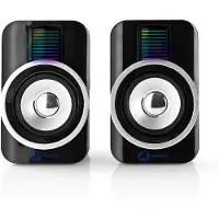 Nedis Haut-parleurs de jeu - Canaux de haut-parleurs : 2.0 - Alimentation par USB - Prise 3.5 mm - 30 W - RGB - Réglage du volume