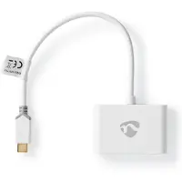 Nedis Adaptateur USB USB 3.1 Gen1 USB Type-C? Mâle 2x USB Type A 1000 Mbps 0.20 m Rond Plaqué or PVC Blanc Boite avec Fenêtre