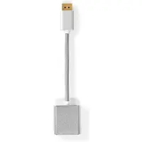 Nedis Câble Displayport | DisplayPort mâle | DVI-D 24+1 broches femelle | 1080p | Plaqué or | 0.20 m | Rond | Tressé | Argent | Boîte avec fenêtre couverte