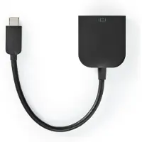 Nedis USB-C Adapter - USB 3.2 Gen 1 - USB-C mâle - VGA femelle - 1920x1200 - 5 Gbps - 0.20 m - rond - nickelé - PVC - noir - sac plastique