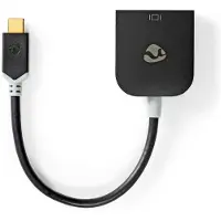 Nedis Adaptateur USB-C | USB 3.2 Gen 1 | USB-C mâle | VGA femelle 15p | 1920x1200 | 0.20 m | Rond | Plaqué or | PVC | Anthracite | Boîte de fenêtre avec serrure Euro